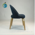 Upholstered chair with wood legs cafe dining style